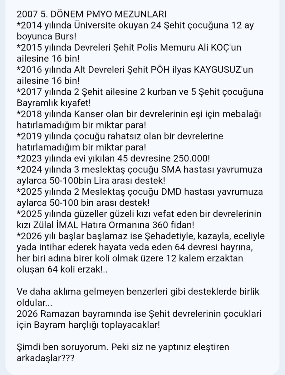 Sevgili <a href="/cuneytozdemir/">cüneyt özdemir</a> in Kıymetli Annesinin vefatı bizleri de derinden üzmüştür.Bu süreçte kendisinin hakkını ödeyemesekte kendimizce bir VEFA göstermek istedik. Peki biz kim miyiz?İyiliğin gizlisi makbuldür fakat Eleştirilere binaen tanıtmak istedim... <a href="/urasdeniz/">Deniz Uras</a> <a href="/polismevzuat/">polis mevzuat</a>