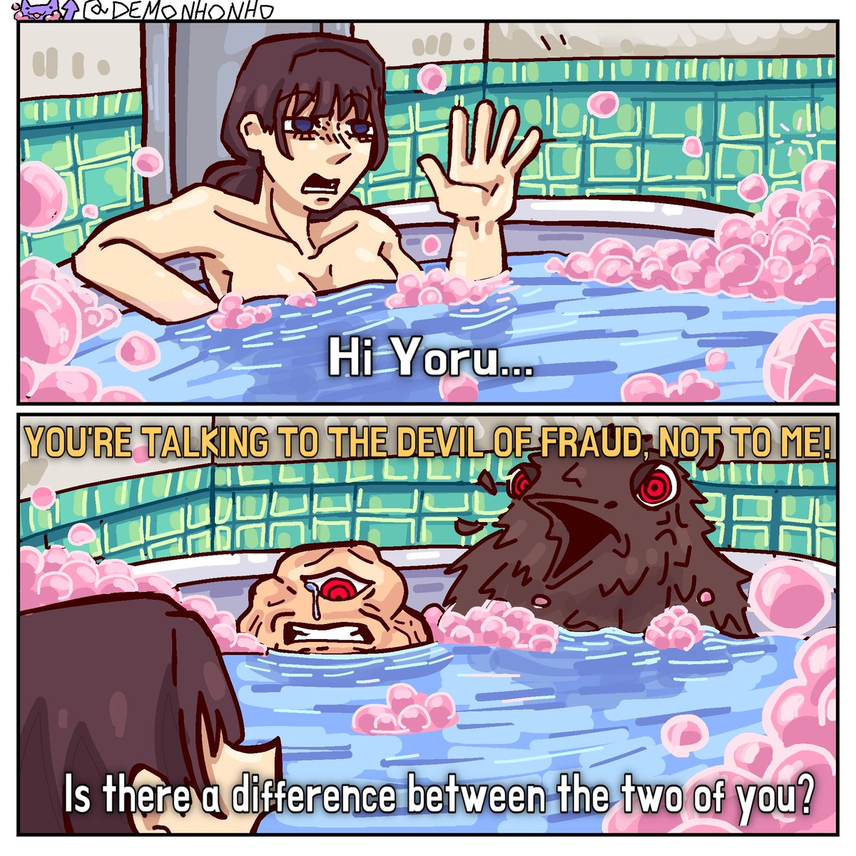 Demonhonho's tweet image. "hey Yoru" And they are frauds Aaah
#Asamitaka #yoru
