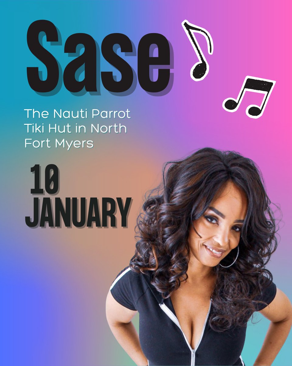 📷SASÉ is performing @ The Nauti Parrot Tiki Hut in North Fort Myers on Saturday, January 10 from 1PM ~ 5PM! 📷
📷3448 Marinatown Ln, North Fort Myers, FL
#sase #sasethesinger #nautiparriot #singing #soulmusic #dancingmusic #northfortmyers #swfl #livemusic #performance