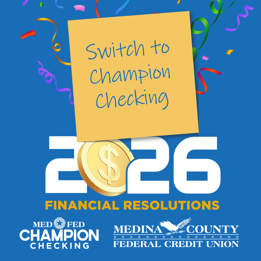 🎉 2026 Financial Resolution #6: Switch to Champion Checking🏆
Make everyday banking easier and fee-free by switching to Champion Checking. Designed for convenience, this account gives you total control of your money—anytime, anywhere.
#MedFed
medfed.com/checking