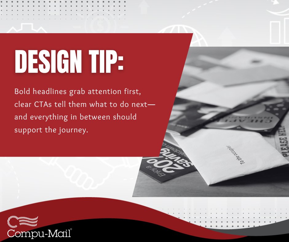 CompuMailLLC's tweet photo. 🎨 Design Tip 👀

Use visual hierarchy to guide the reader’s eye.
Good design doesn’t just look nice—it drives action.

#DesignTip #DirectMailDesign #MarketingDesign #VisualHierarchy #CallToAction #PrintWithPurpose #CompuMailLLC https://t.co/KVMw6LHPdQ