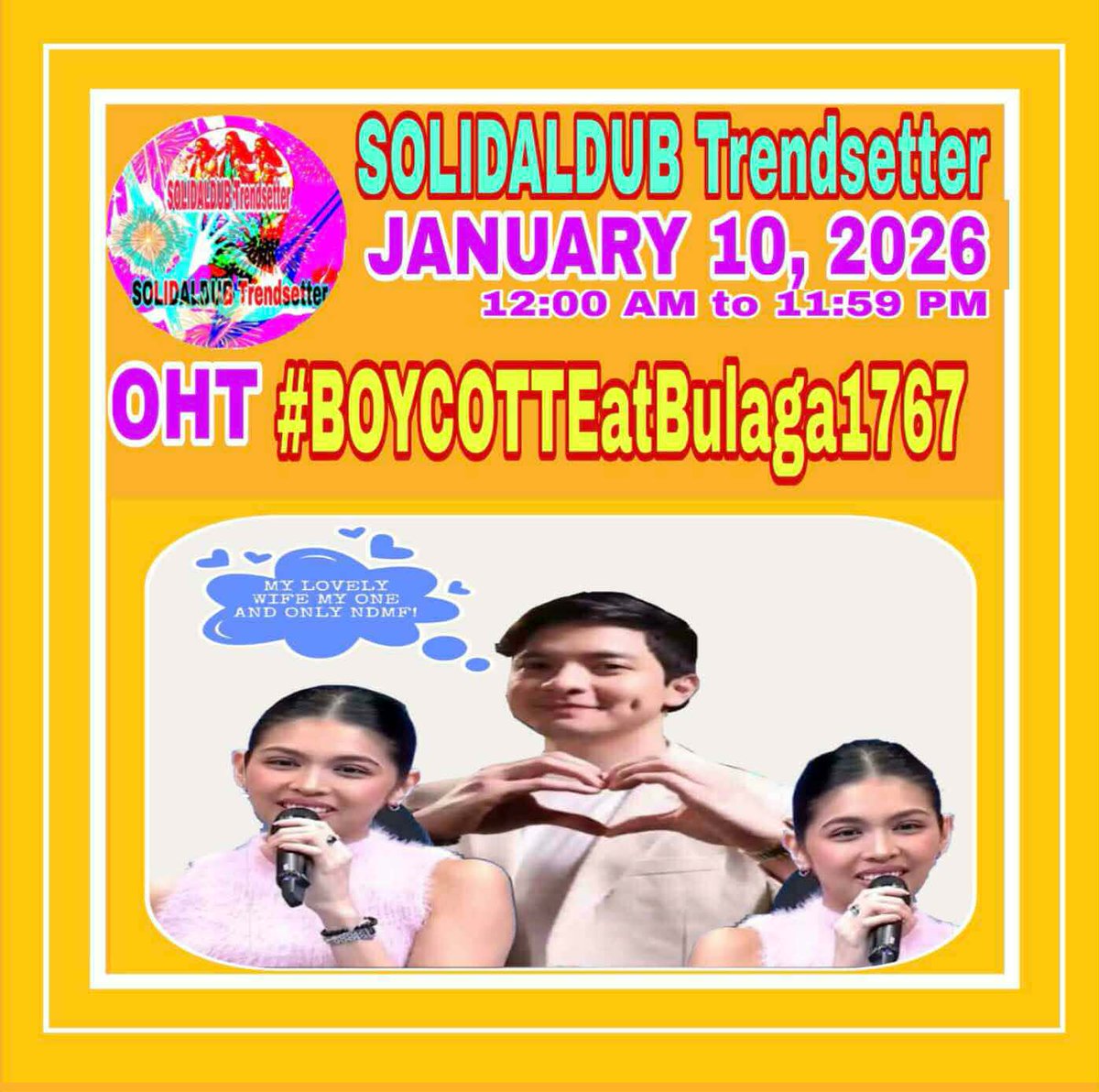 TBADN - d FANDOM that's been fightng 4 d TRUTH abt ALDUB &amp; ALDUBNATION will continue d fight til d TRUTH is revealed &amp; acknowledged by those involved in d zarsuela. This FANMILY vows 2 continue 2 SUPPORT, LOVE &amp; PROTECT ALDUB.
ALDUB PA RIN
#BOYCOTTEatBulaga1767
NO TO SOLO PROJ
