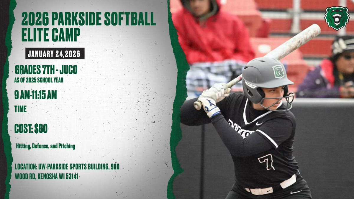 There is still to sign up for 2026 Parkside Elite Camp! Sign up today to reserve your spot! 💚🐻 

Link to register: …oftballcampsandclinics.totalcamps.com/About%20Us
