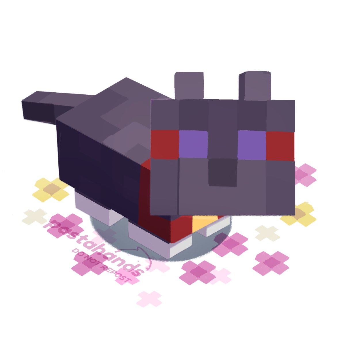 pastahands's tweet image. im crying i minecraft'ed scarameow. hes so small. does he know hes small. wiwiwi