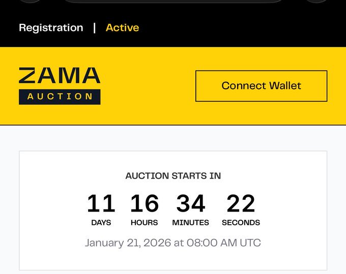 Go register for the $zama sale.

- Link: auction.zama.org/register
- Connect qualified wallet and complete kyc.
- Aution starts on 21st January.