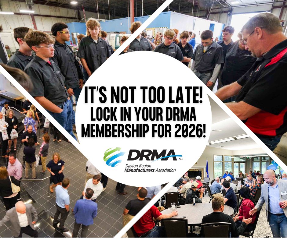 Have you renewed your DRMA membership yet?
Renewals are closing soon, and we don’t want you to miss out.
Contact Shay Knoll at sknoll@daytonrma.org today.
#DRMA #ManufacturingLeadership #MemberBenefits