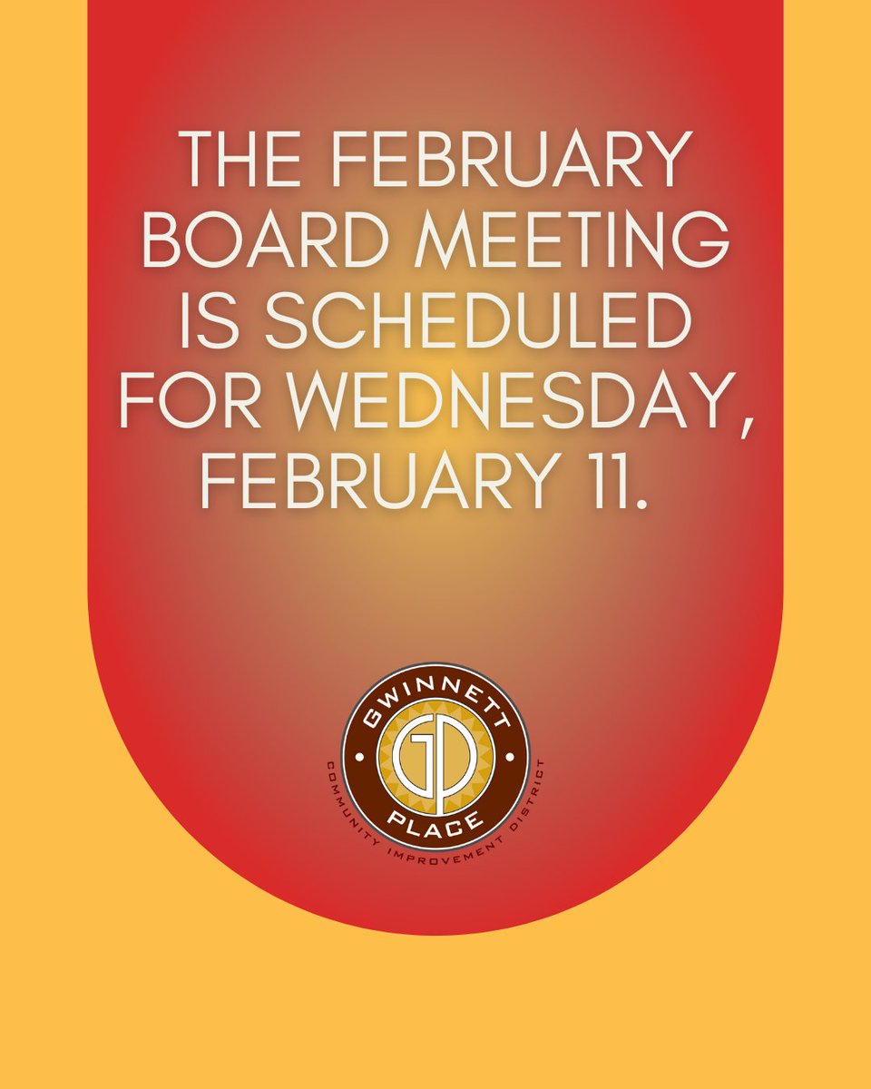 Join us for the next Gwinnett Place CID  Board Meeting on Tuesday, February 11.

We’ll share updates on initiatives to support a safer, more vibrant Gwinnett Place, along with what’s ahead for 2026. All stakeholders and community partners are welcome: gwinnettplacecid.com/events/