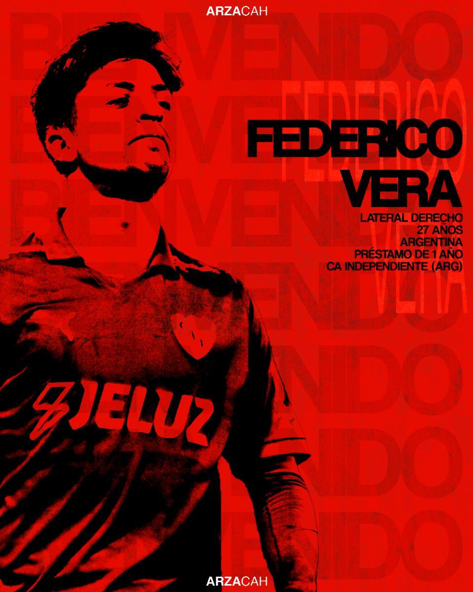arzacah's tweet photo. ¡EL PRIMERO DEL AÑO! Federico Vera llega desde CA Independiente de Avellaneda con un préstamo de 1 año.
Espero que les guste mi edit y lo demuestren con un like.
.
.
#Huracán #EditsHuracán #DiseñoGráfico #VamosHurácan #FedericoVera https://t.co/ddFq1TpKFS