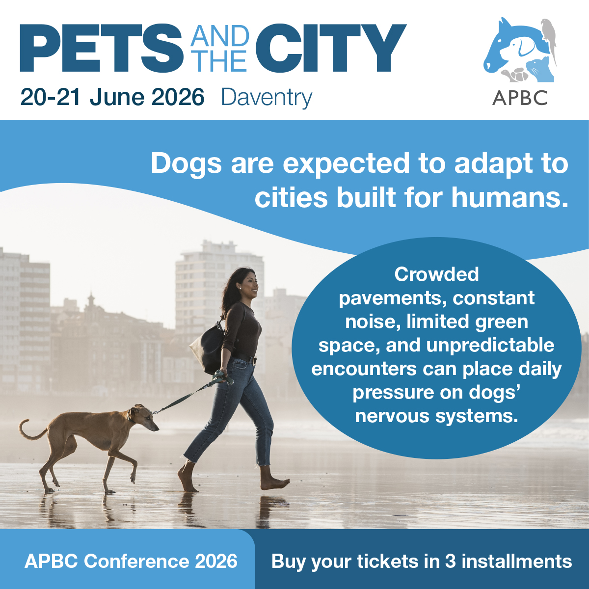 Official_APBC's tweet photo. At the APBC Conference 2026, experts explore how city living affects dogs, and how understanding canine behaviour in context helps improve welfare, safety, and quality of life for dogs and the people who live with them. 

Book your space today: https://t.co/2QmUNdsotR

#apbc https://t.co/PiwHRgjn0F