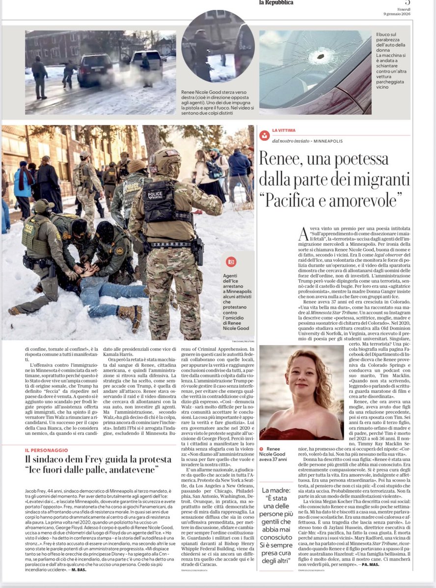 Manifestazioni dopo l'uccisione della donna da parte di un agente anti-immigrazione
Washington toglie l'inchiesta ai locali e invia altri 100 uomini. Cortei in molte città