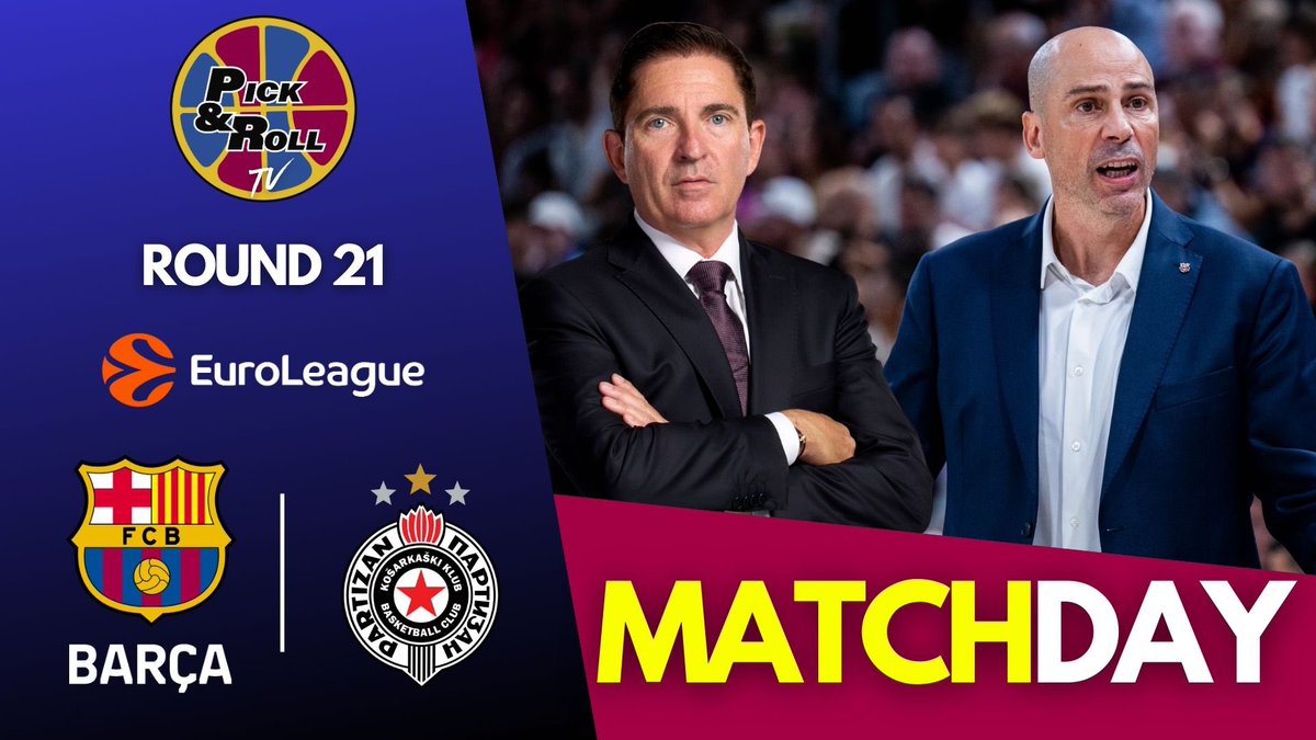 SalvatoRRR_OMG's tweet image. 🏀 MATCHDAY 

📆 @EuroLeague | ROUND 21

⏰ A partir de las 19:45h, en Pick And Roll TV:  

🔵🔴 BARÇA BASKET
vs
⚫️⚪️ PARTIZAN BELGRADO

📺 Vívelo con nosotros en:  

🔴 youtube.com/@pickandrolltv  
🟣 twitch.com/pickandrolltv  
🟢 kick.com/pickandrolltv  
⚫️ tiktok.com/@pickanrolltv…