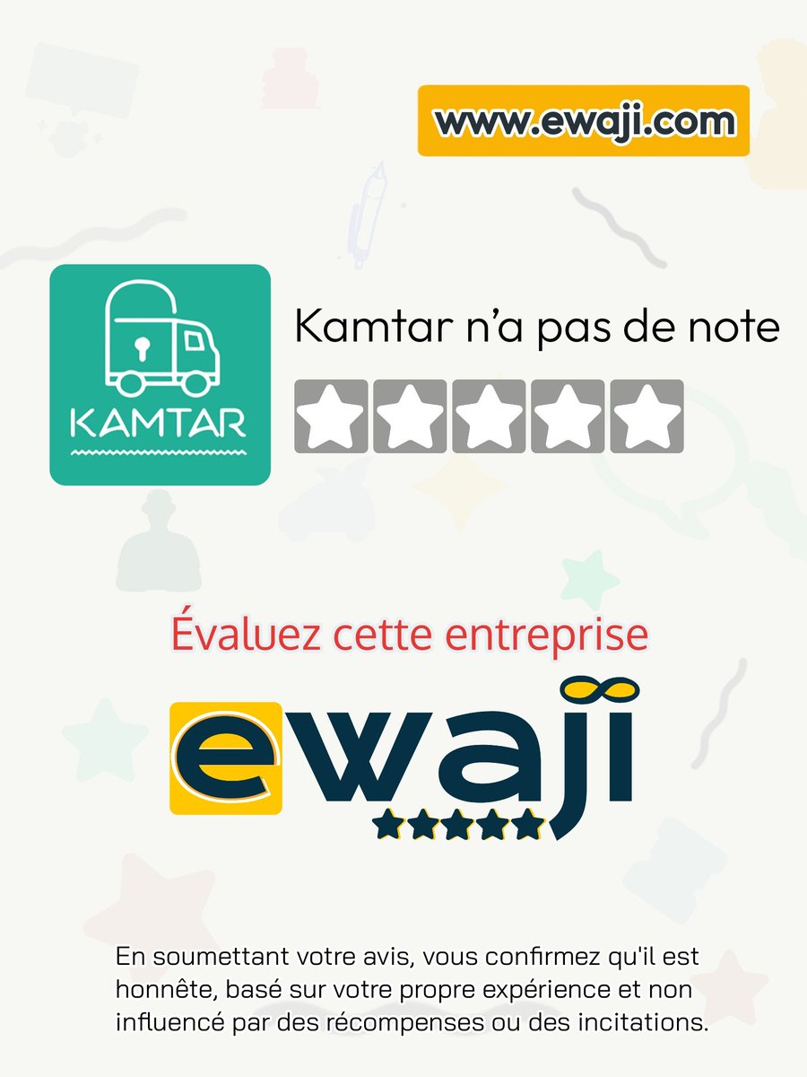 ewaji_com's tweet image. 🥹 Kamtar n’a aucune note
Évaluez Kamtar via :
ewaji.com/businesses/kam…