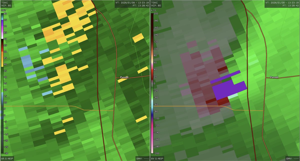 NickKrasz_Wx's tweet image. After further review of damage by NWS Norman, the QLCS tornado that impacted Purcell, Oklahoma has been upgraded from EF1 to EF2. This is the first January significant tornado in Oklahoma since January 18th, 1973, and the first significant tornado in the U.S. in 2026.