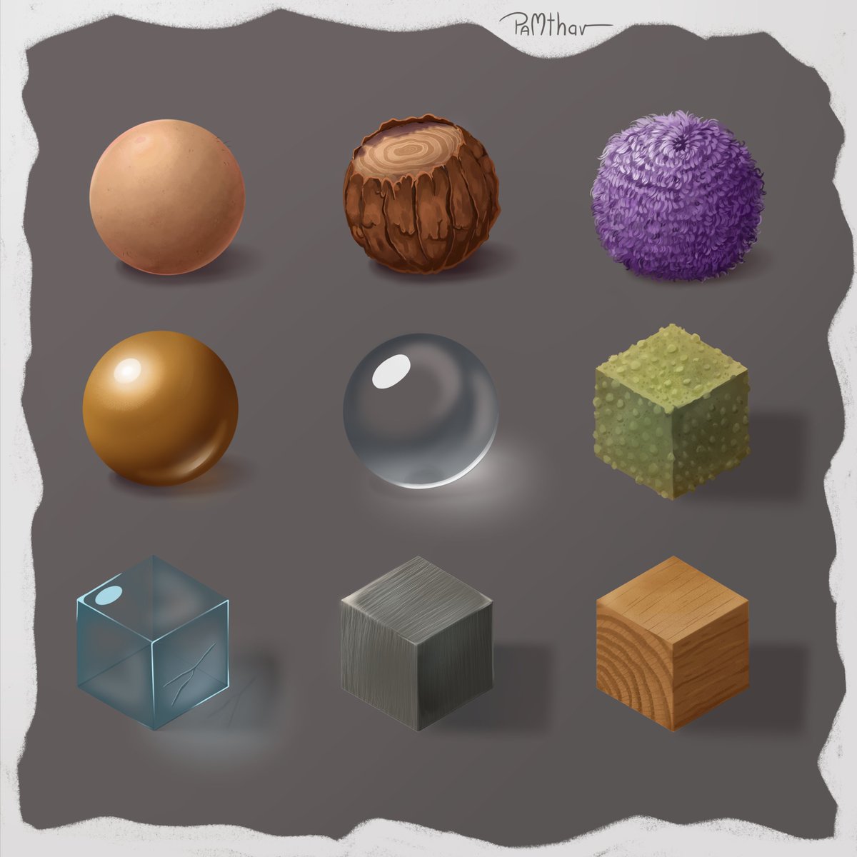 Practice, practice. Can you guess all of the materials~?