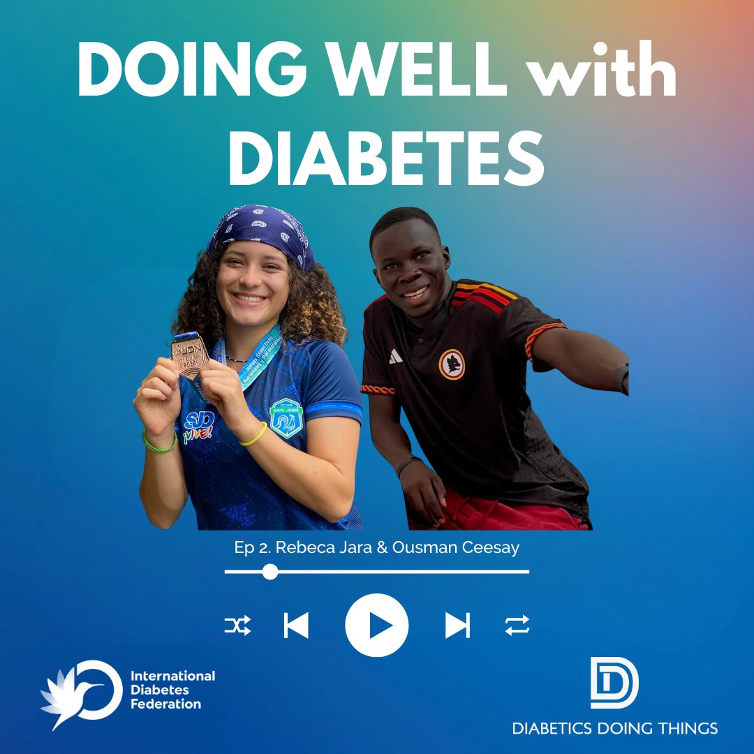 IntDiabetesFed's tweet photo. #Podcast – In Episode 2 of Doing Well with Diabetes, Costa Rica’s Rebeca Jara shares how she went from being told she “shouldn’t compete” to winning gold, while Gambian footballer Ousman Ceesay turns rejection into advocacy, leading a team of players with #diabetes and pushing back against stigma on and off the field.
🎧 Listen now: https://t.co/FdP9OatrM8