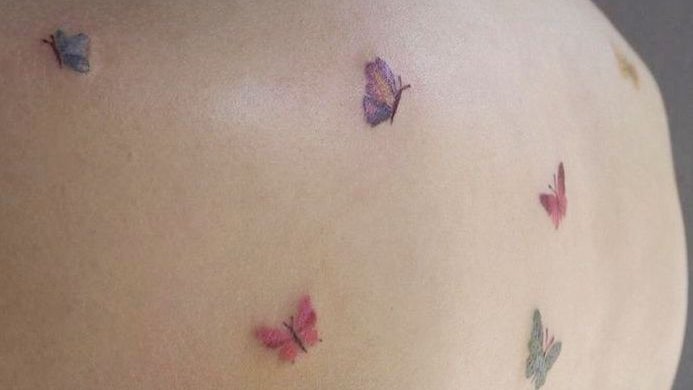 aesttics's tweet image. mini colorful garden tattoos