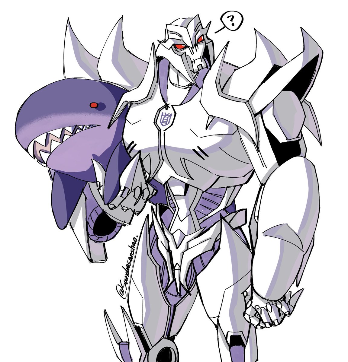 不知道为什么但是严肃造谣了霸天虎首领私下有一只宜家鲨鱼的可能性
#Megatron #tfp