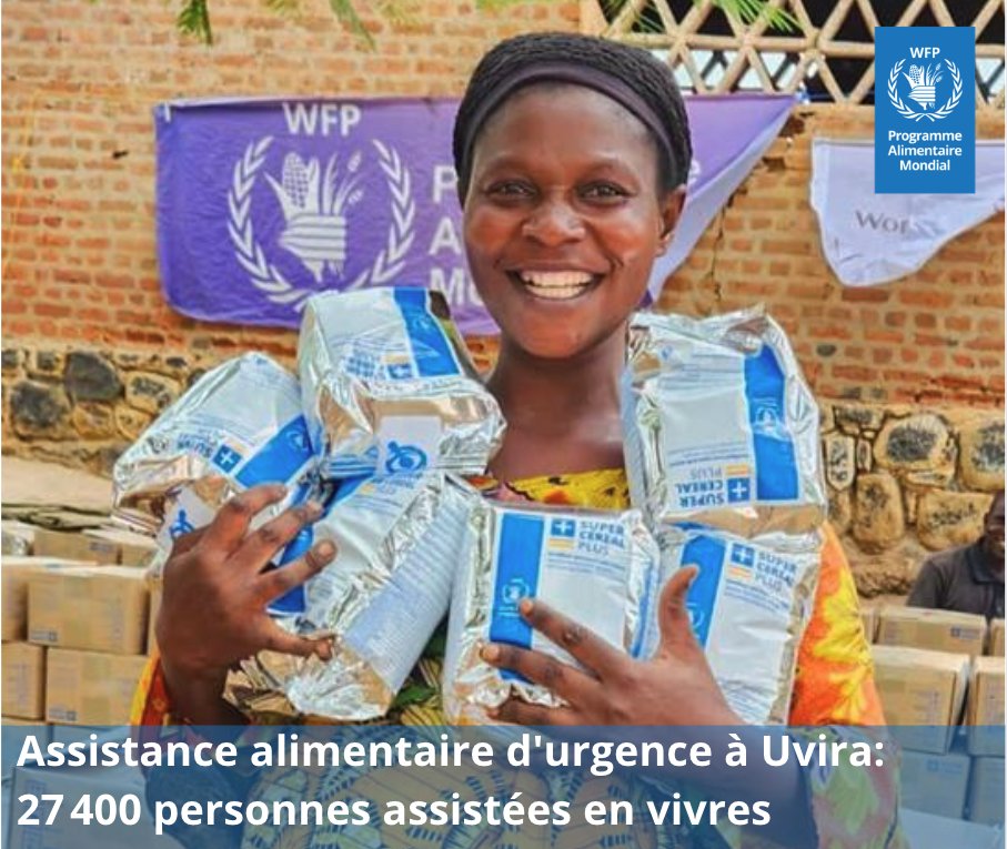 WFPDRC's tweet image. 🇨🇩 La semaine en bref au #PAM :
➡️ Uvira : 27 400 personnes assistées en vivres
➡️ Sud Kivu &amp;amp; Nord Kivu : soutien nutritionnel &amp;amp; MPOX
➡️ Tanganyika &amp;amp; Ubangi : autonomie alimentaire &amp;amp; post-récolte
Confiance &amp;amp; dignité pour les plus vulnérables.
#SécuritéAlimentaire