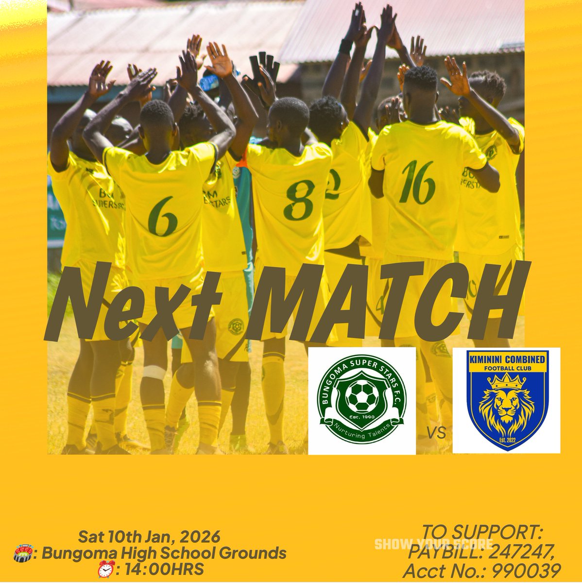 Tomorrow at home ready to Combine Kiminini.