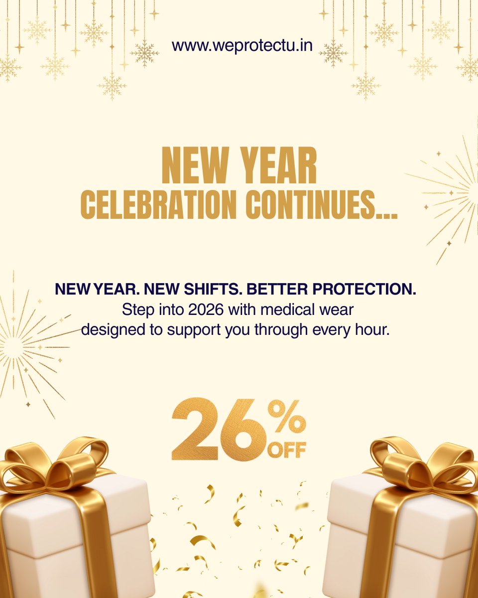 ProtectU_24's tweet image. 2026 starts with care - for you.
Enjoy 26% off this New Year!

Visit : weprotectu.in

#NewYearSpecial #ProtectU #MedicalWear #HealthcareProfessionals
#DoctorLife #NurseLife #MedicalScrubs #HospitalLife
#HealthcareFashion #ScrubLife #WorkwearThatWorks
#NewYear2026