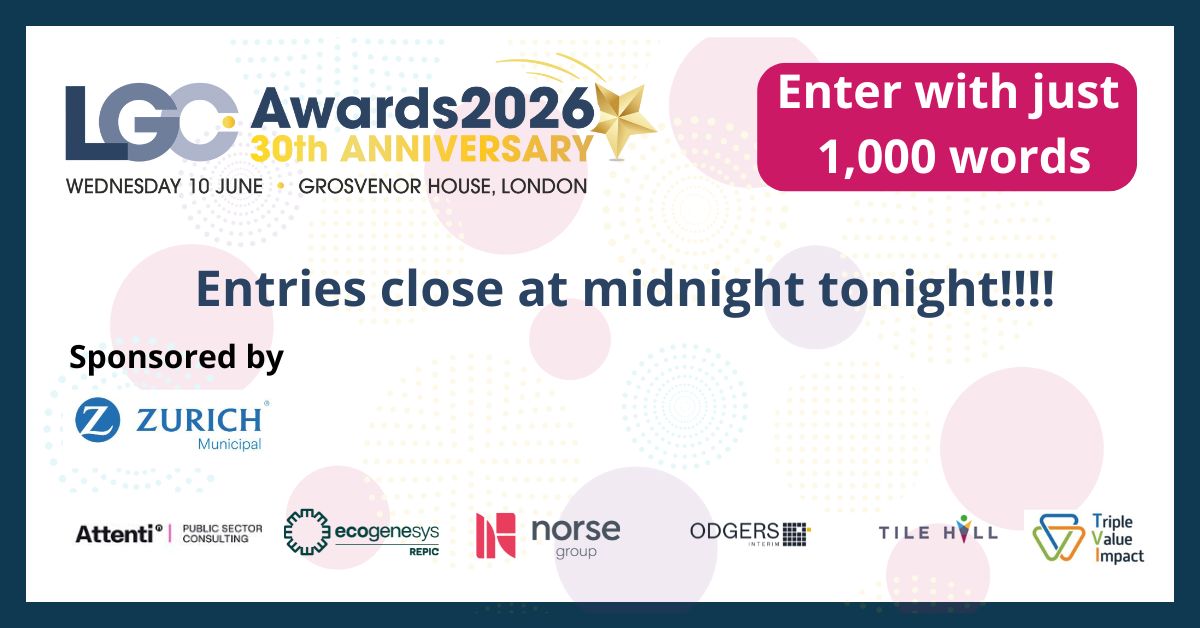 lgcplus's tweet image. ⏰ FINAL CALL ⏰

Entries for the 2026 #LGCAwards close at midnight tonight!!!!

Celebrate innovation, leadership &amp;amp; impact across local government — and don’t forget you can also nominate a Rising Star in under 1,000 words.
👉 Enter now: awards.lgcplus.com/lgca2026/en/pa…

#LocalGov #LGA