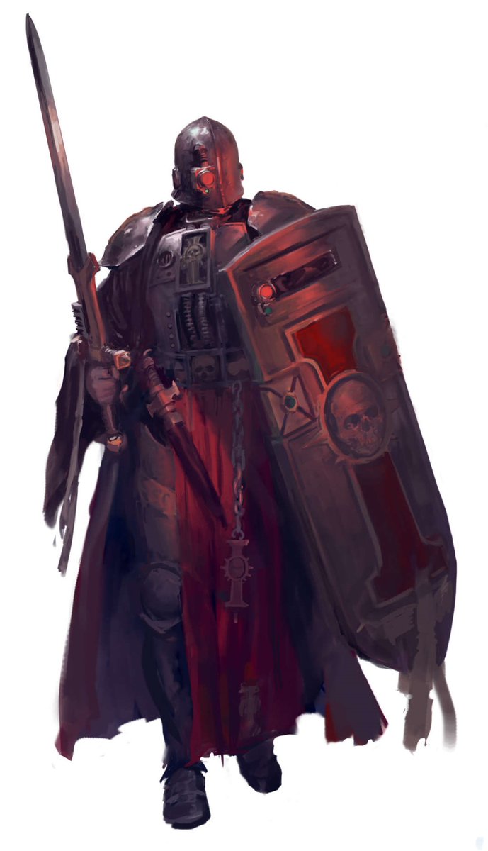40kARTdotcom's tweet image. Inquisitor Crusader Oldhammer Art by Paul Dainton