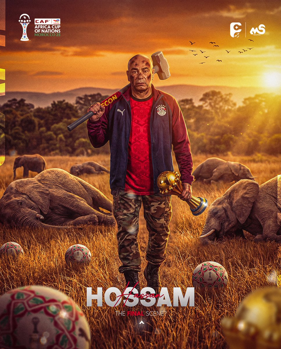 MSFootball12's tweet image. The final scene?
The elephants on the ground…
and the trophy in his hand 😉

Poster is cooking 🤗⏳

- Latest Work 😍🎨

#smsports #sportsdesign #footballdesigns #Hossam_Hassan #كأس_أمم_إفريقيا_2025 #كأس_أمم_إفريقيا #كاس_افريقيا_2025 #كأس_إفريقيا #حسام_حسن #منتخب_مصر