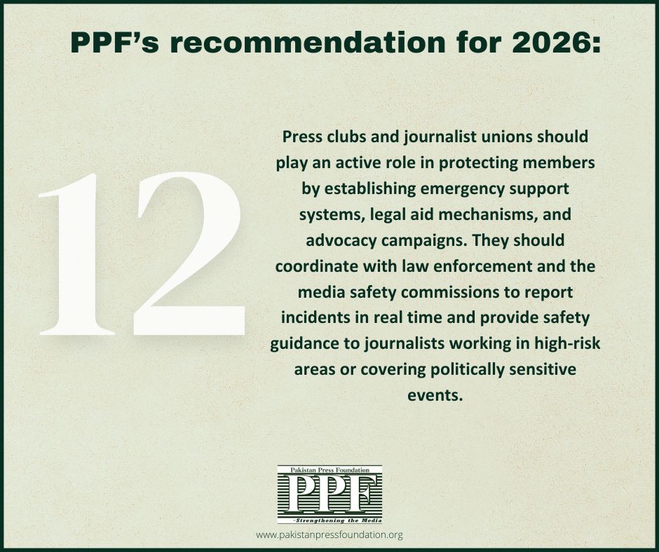PPF calls on stakeholders, including duty bearers, media organizations, politicians, federal and provincial governments, and law enforcement agencies, to reaffirm a commitment to creating a safer environment for journalists and media professionals.

Read: pakistanpressfoundation.org/ppf-calls-for-…
