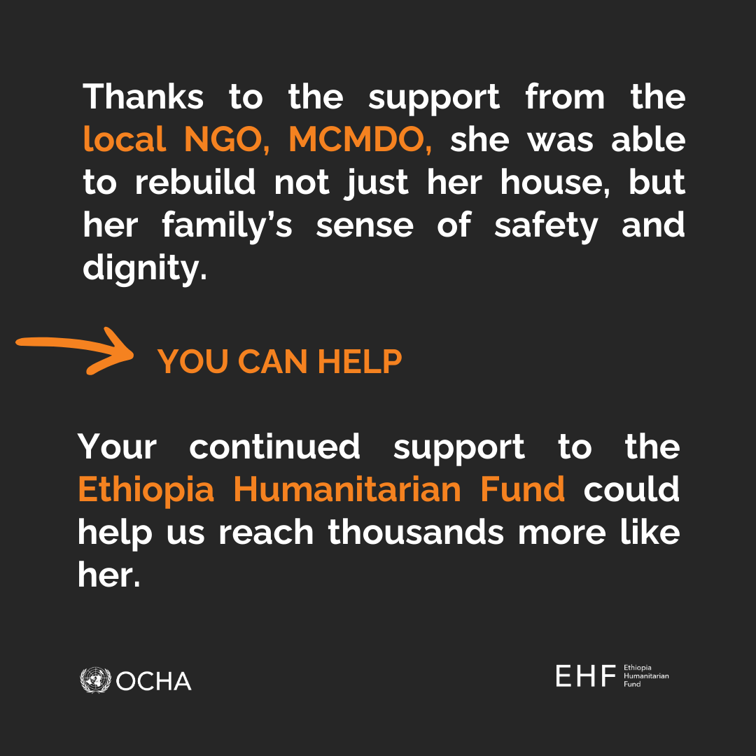 OCHA_Ethiopia's tweet photo. At 17, Bethelihem is raising her siblings in a house barely shielding them from the cold &amp; intruders. With #EHF funding, @MCMDOethiopia helped rebuild their home &amp; sense of safety. Full story here: https://t.co/5Aup6tD7CU https://t.co/xuozlOFyf2