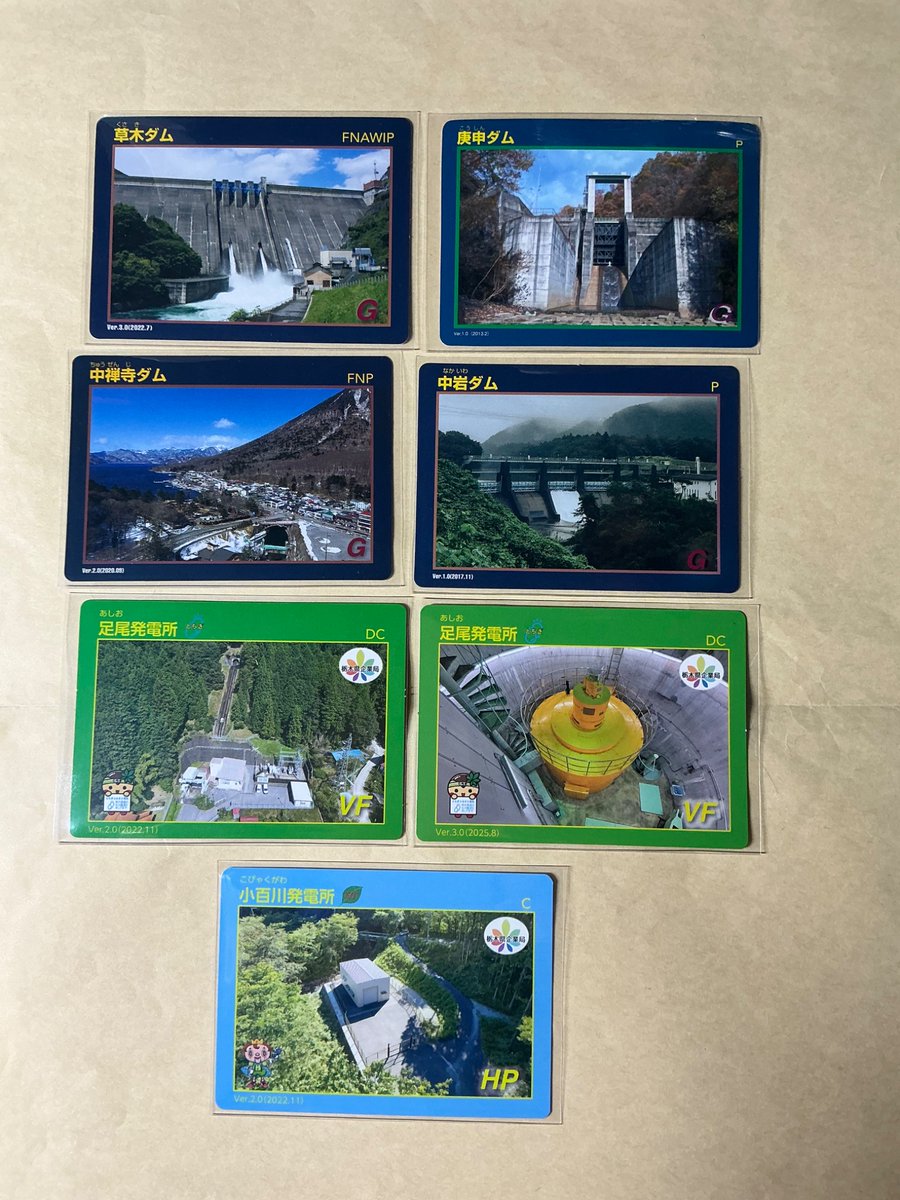 令和８年　最初の収集結果
マンホールカード
日光星カード
にこポリカード
ダムカード
発電所カード
SABO カード