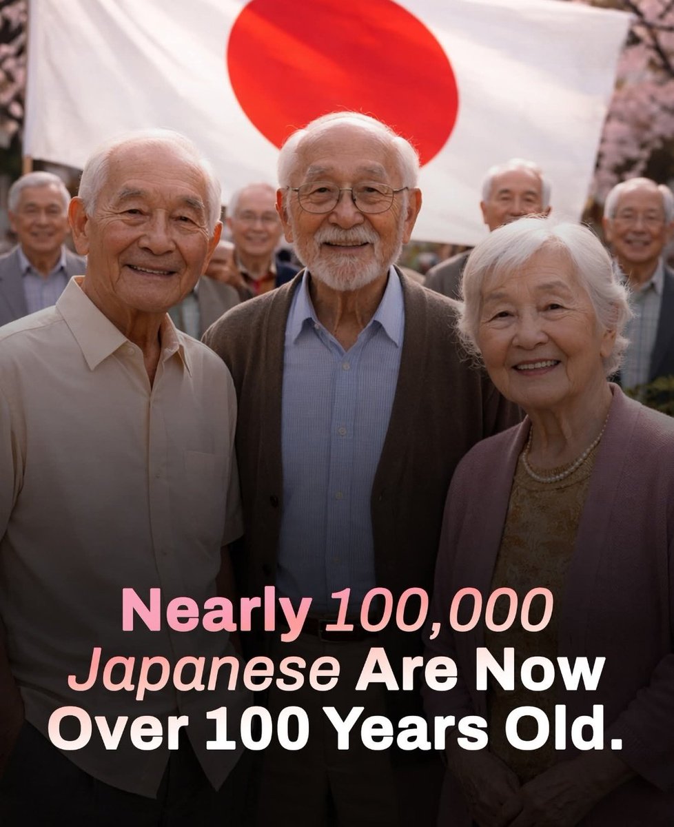 Gayakwad72087's tweet photo. #Japan #ScarletHeartTH #Hearts2Hearts #physics #science #physicshomeworkhelp 
#physicsAlzheimer
#historyEvery 
#FollowMe
#physicsHistory
Japan has set a new demographic record, with the number of people aged 100 or older reaching nearly 100,000 for the first time, according to government figures released ahead of the country’s Elderly Day on 15 September. 

As of September 2025, Japan counted 99,763 centenarians—marking the 55th consecutive year the figure has risen—with women making up about 88% of the total. The milestone reflects Japan’s status as the world’s longest-living nation and highlights decades of improvements in public health, including lower rates of heart disease and common cancers, low obesity levels, diets rich in fish and vegetables, and a culture that encourages physical activity well into old age, such as daily walking and the long-standing Radio Taiso group exercise tradition. 

While the government celebrated the achievement and honored new centenarians for their contributions to society, researchers have also urged caution, noting that past audits revealed record-keeping errors and unaccounted deaths, underscoring ongoing debate over the accuracy of centenarian counts even as Japan rapidly ages amid a low