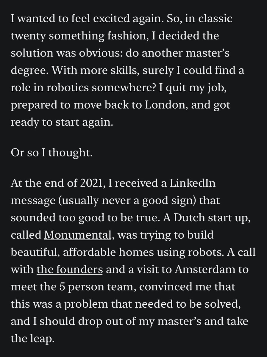 Niall, one of our first hardware engineers, just wrote an amazing post about his journey, on dropping out of his Masters (highly recommended for many talented people!) and joining <a href="/BuildMonumental/">Monumental</a>  in the first very months of being founded.