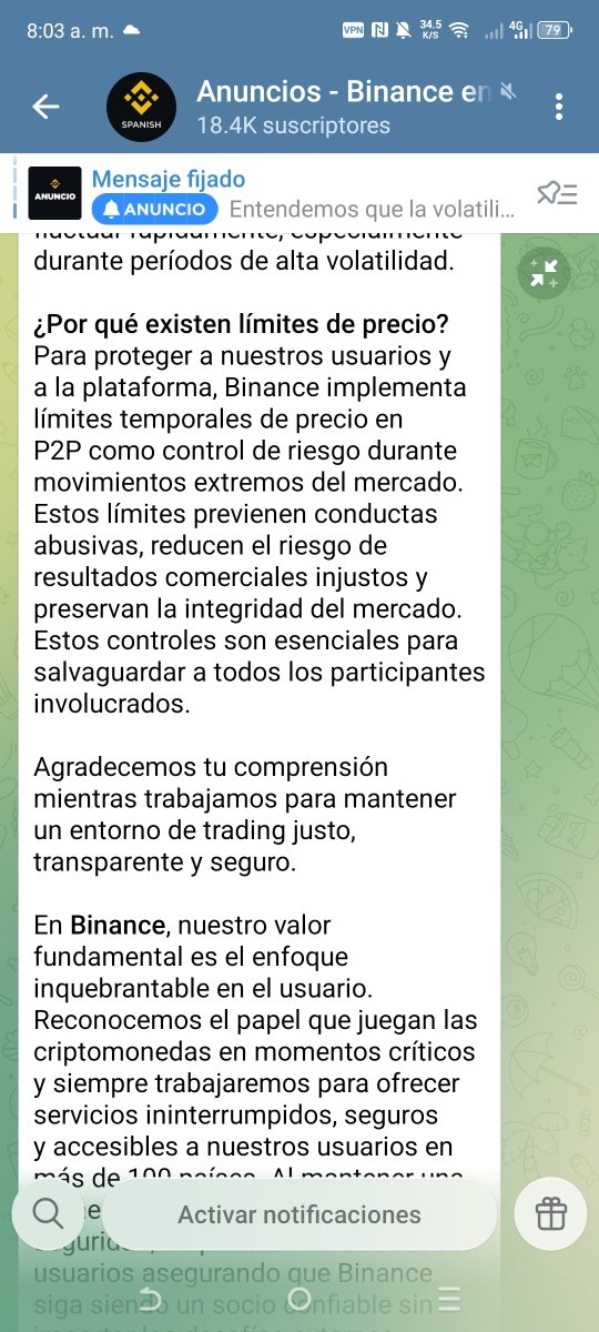 Binance limita temporalmente los precios en su P2P para que comerciantes abusivos no suban el precio sin razón,creo que este comunicado va dirigido a los comerciantes de Venezuela,excelente medida