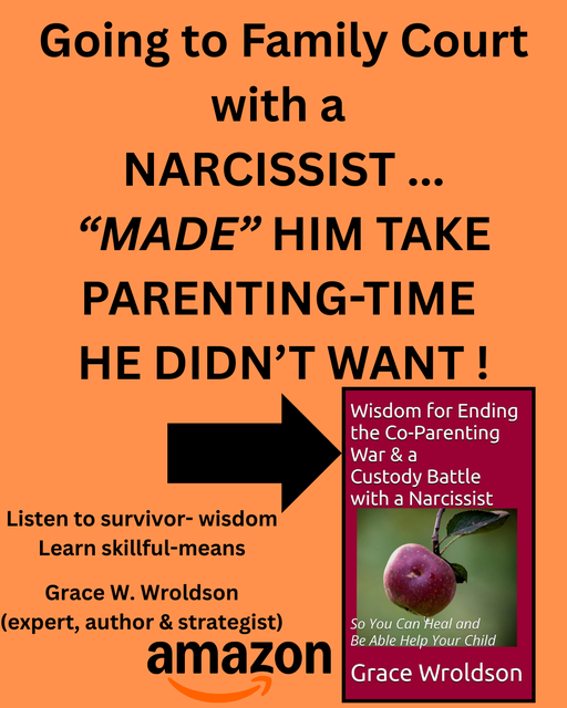 GraceWroldson's tweet photo. Are you pushing family court on a narcissist?
Is that really the right move?

Pick up my book:

Wisdom for Ending the Co-Parenting War &amp; a Custody Battle with a Narcissist: So You Can Heal and Be Able to Help Your Child
https://t.co/7P4zlRRxSE https://t.co/jBytOq9QAT