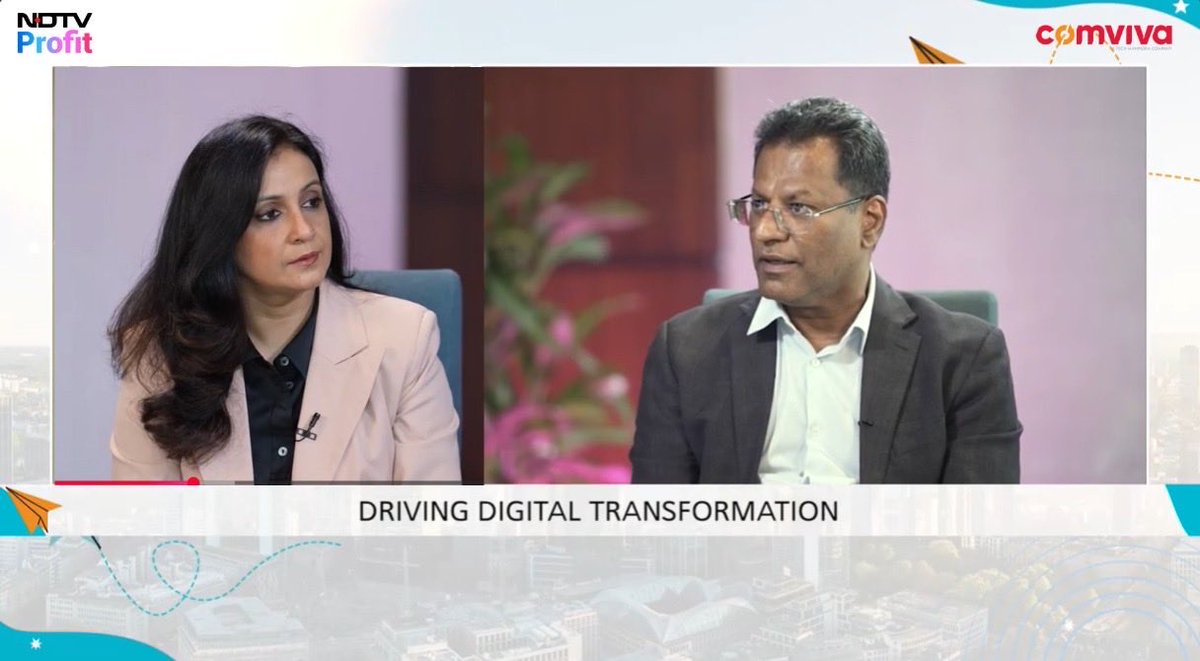 ComvivaTech's tweet photo. From our early mobility roots to powering digital platforms for billions. In the upcoming episode of The Great Business Story, our CEO Rajesh Chandiramani shares how Comviva is driving AI-first, outcome-focused platforms at a global scale.

Catch the full conversation live at 5:00 pm, 10th January, 2026 on @NDTVProfitIndia.