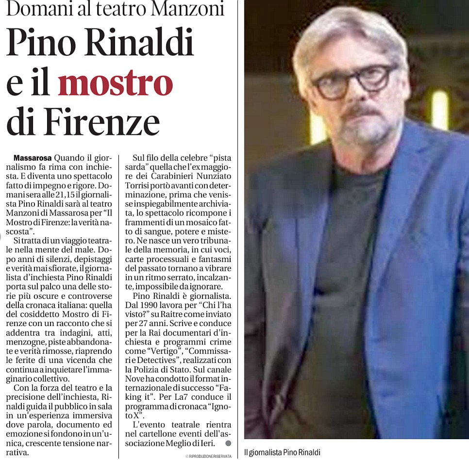 arzanicola's tweet photo. Il Tirreno di oggi👇
 https://t.co/8sDyqNmpsG

#pino_rinaldi #il_mostro_di_firenze #conferenza #massarosa #megliodiieri https://t.co/FXfufEBiDB