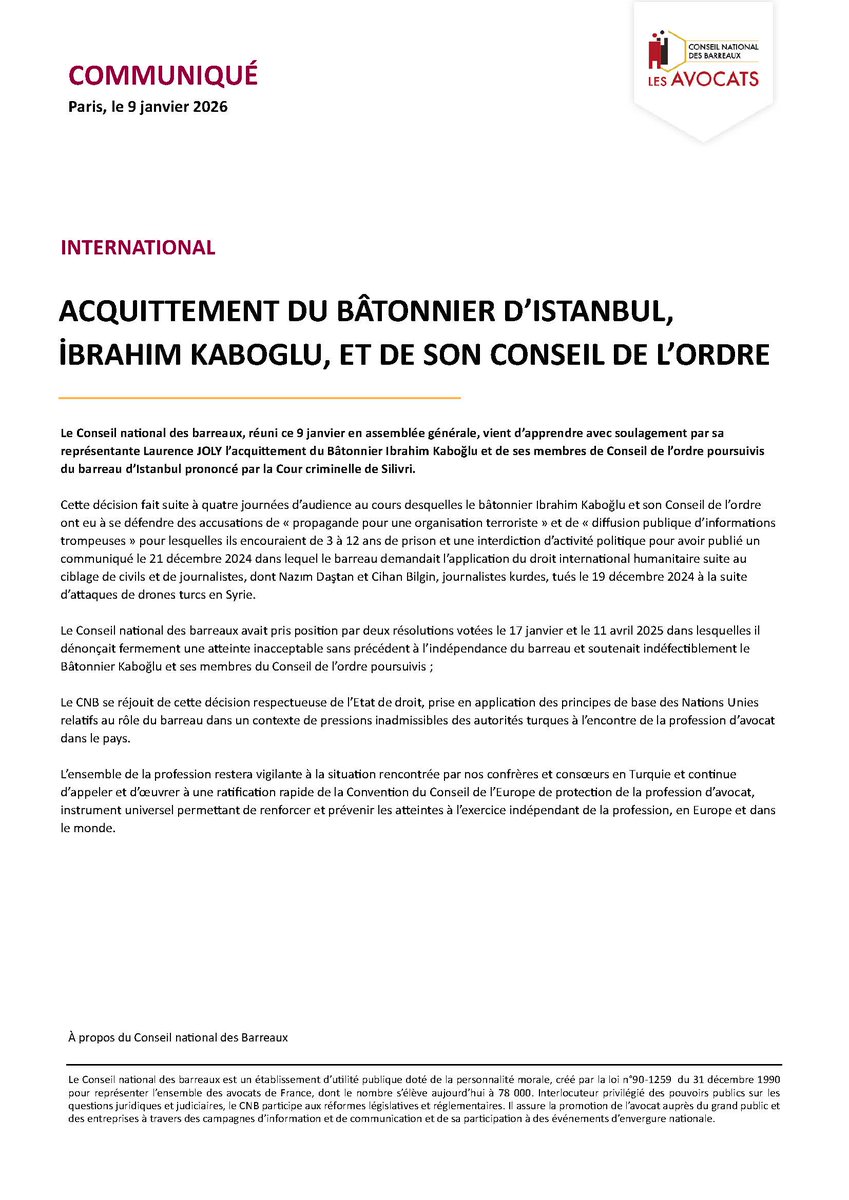 Conseil national des barreaux - les avocats tweet media