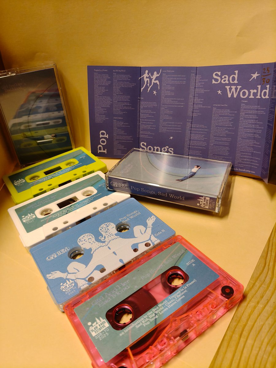 RecordsSlow's tweet photo. 📼🔥New release now in stock &amp; shipping🔥📼
SDR-70 Girl and Her Bad Mood - Pop Songs, Sad World (@gahbm_____ 

One of my top albums of 2025. Very excited to release it on Limited ed. cassettes! 
15 Full artwork
5 Lime Green
5 White
5 Pink
(@recordsslow):  https://t.co/wZivfHISGb https://t.co/o1yAo1nDZw