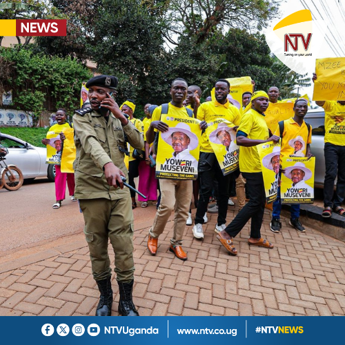 ntvuganda's tweet photo. PHOTOS: Members of the NRM National Youth Council (NYC), led by National  Treasurer Godfrey Frank Kamukama, staged a peaceful protest from  Makerere Main Gate to the NRM Secretariat, demanding accountability over  UGX 3 billion promised by party chairman Gen. Yoweri Museveni. 

The funds were meant to refund campaign facilitation, but protesters allege the money was diverted by some party leaders. 

#NTVNews  #UgandaDecides2026