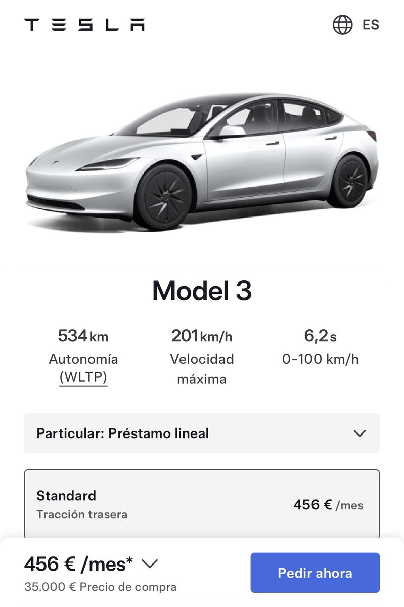 Ganga absoluta, 0,99% de intereses para el model 3 standard!