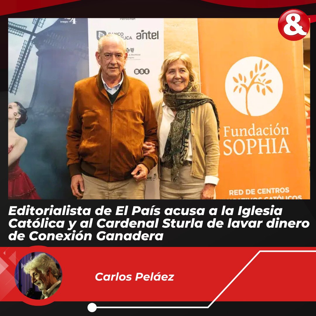 Francisco Faig publicó un extenso texto en la red X denunciando que la Iglesia Católica y el Cardenal Daniel Sturla lavaron dinero de Conexión Ganadera a través de la Fundación Sophia.

✍️Carlos Peláez

💻🔗bit.ly/4swqdrv