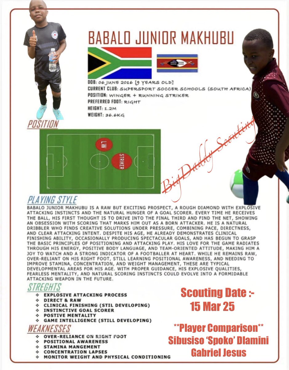 MakhubuSimanga's tweet photo. Babalo Junior Makhubu, 9 🇿🇦📝📍🕹️

He convinced me to do his player profile 🫣🥲😅

#BigDaddyScouting #TalentScouting https://t.co/OPXfSh4nkV