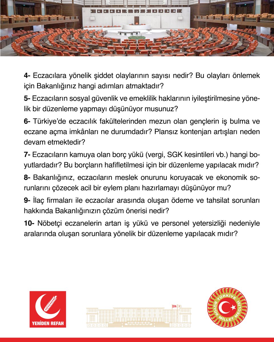 Türkiye’de eczacılar, sağlık sisteminin en kritik ayağı olmalarına rağmen ciddi sorunlarla baş başa bırakılmıştır. İlaç fiyatlarının sürekli artması, bulunmayan ilaçlar nedeniyle vatandaşın tepkisinin eczacılara yönelmesi, düşük kâr marjları ve ağır ekonomik yükler eczacıları