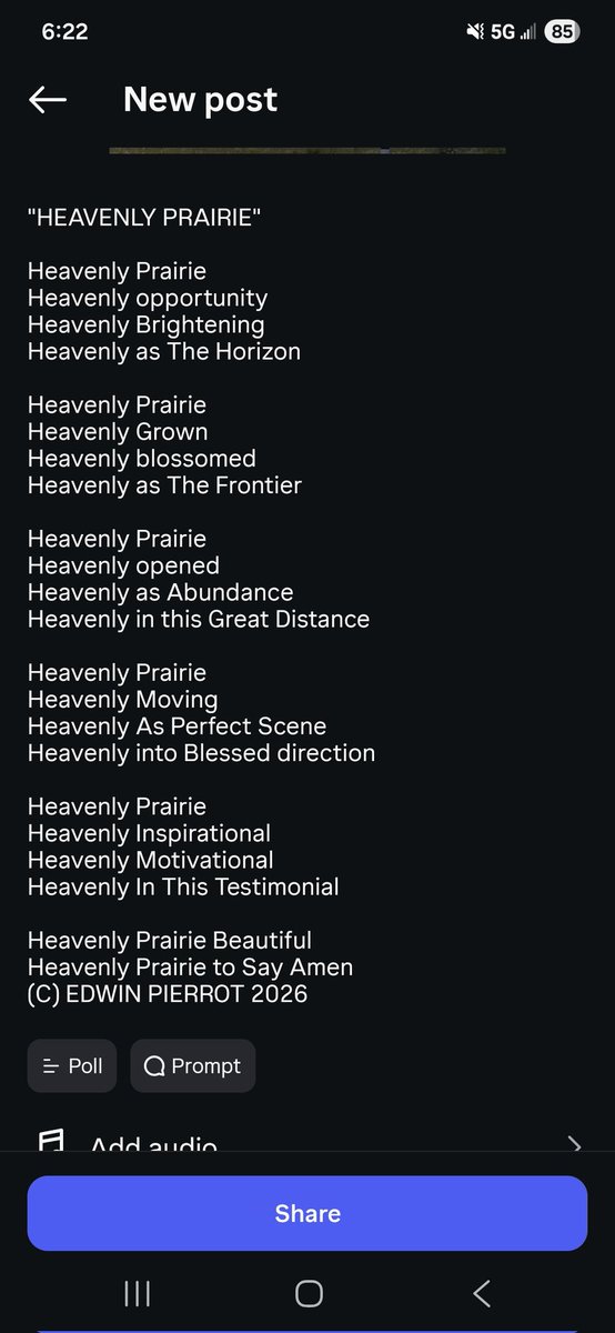 edwinpierrot13's tweet photo. "HEAVENLY PRAIRIE"
#Poetry #Poem #Songwriting #CountryMusic #Inspiration #Motivation #FridayFeeling #GoodMorning #Alberta #WildroseCountry #Canada #EasternAlberta #MedicineHat #CypressCounty #ExploreAlberta #CanadianPrairies #OpenPrairies #CowboyPoetry #CowboyCountry https://t.co/bAps2sA46v