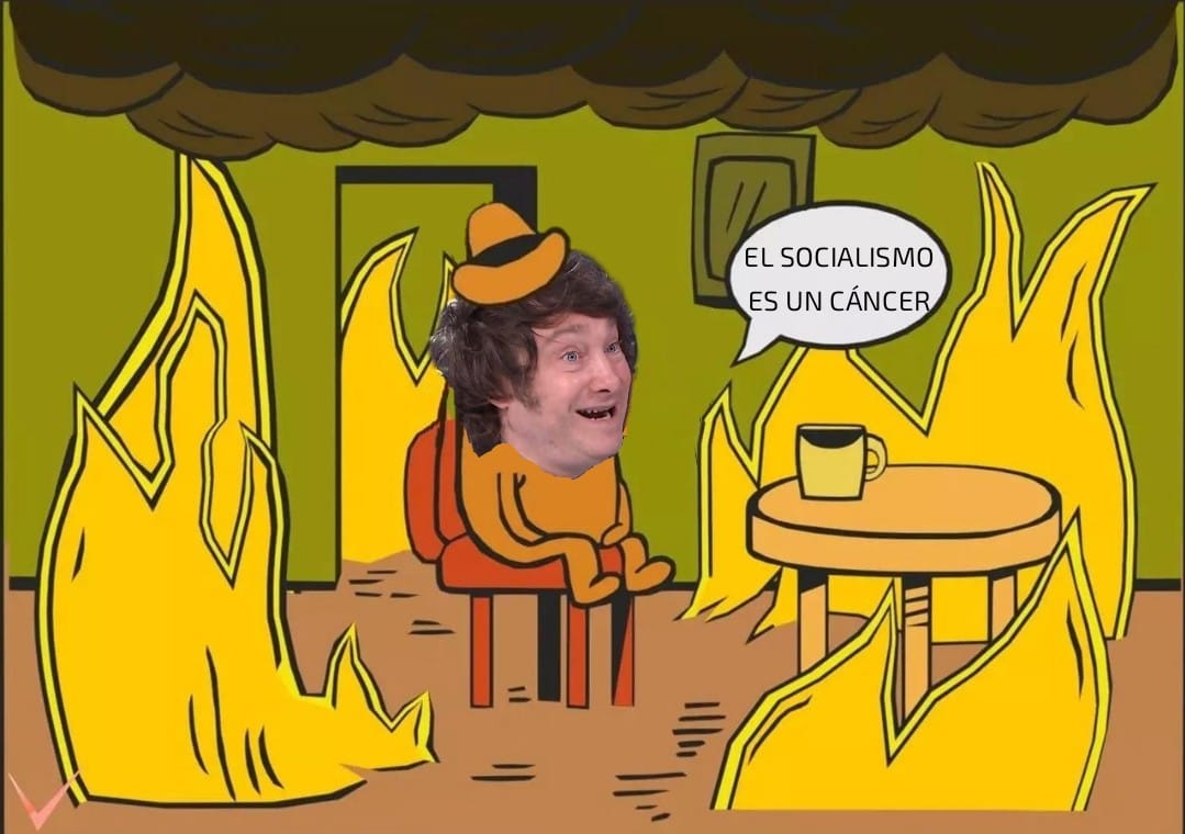 El presidente Milei mientras se incendia la Patagonia: