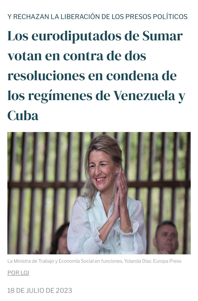 Capitana_espana's tweet photo. 2016 moción para liberar a los presos políticos en Venezuela👉 Podemos se abstuvo, y Bildu, ERC e Izquierda Unida votaron en contra.

2023 Sumar (El gobierno de España), votan en contra de dos resoluciones en condena de los regímenes de Venezuela y Cuba para liberar los presos 

Ponles esto cada vez que te hablan de derechos humanos o derecho internacional.