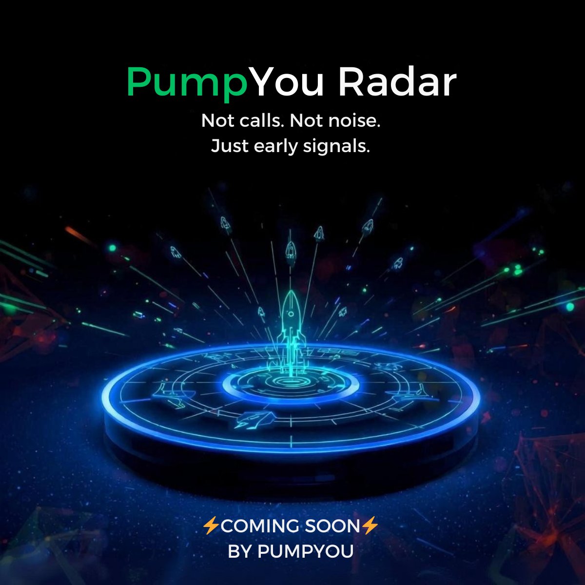 🚀 PumpYou Radar — Coming Soon

Not calls. Not noise.
Just early signals.
PumpYou is building tools for Solana creators and traders who care about signal over hype:
• Launch tokens
• Discover momentum early
• Build, trade, and grow — transparently

Radar is designed to surface