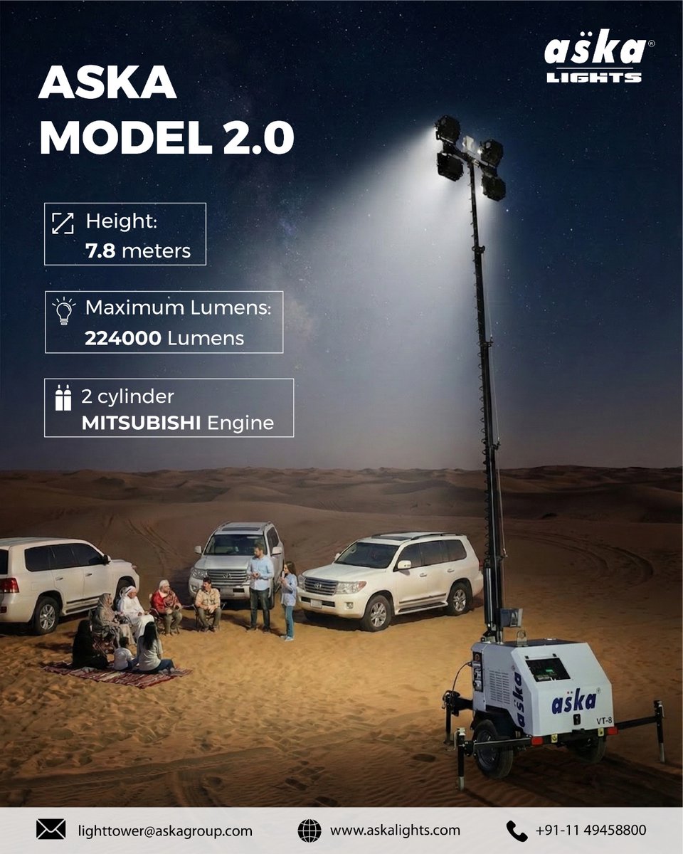 The Aska Model 2.0 raises the bar with improved light distribution and efficiency ideal for construction, rescue, and night-shift operations.

#PowertoIlluminate #AskaLights. #AskaModel2 #LightingInnovation #AskasEngineering #PowerfulPerformance