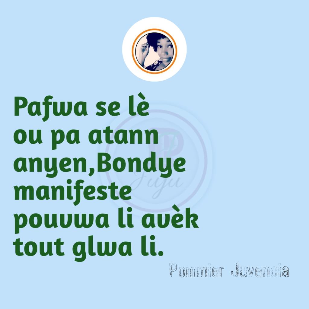 Pafwa se nan moman ou pat panse a Bondye aji.