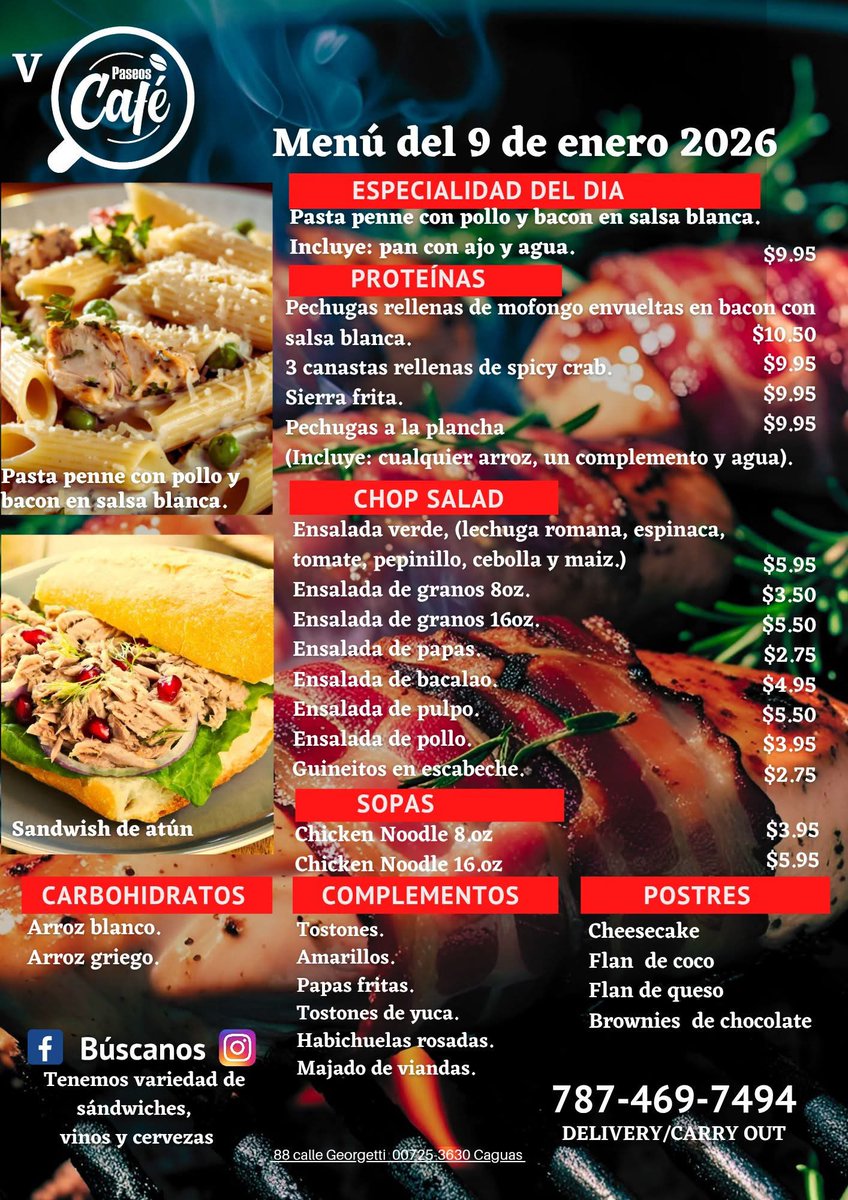 PaseosCafe's tweet photo. Buenos días!!

¡El delivery es gratis, llama al 787-469-7494. https://t.co/LFlAcaj8tO